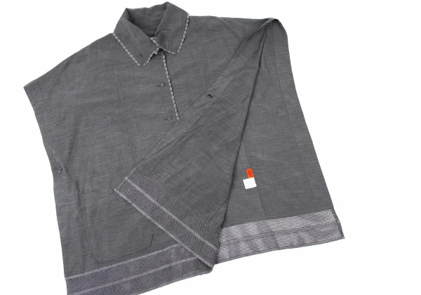 ISSEY MIYAKE HaaT Rayon Blend Knit Trim Cape K-174089_012