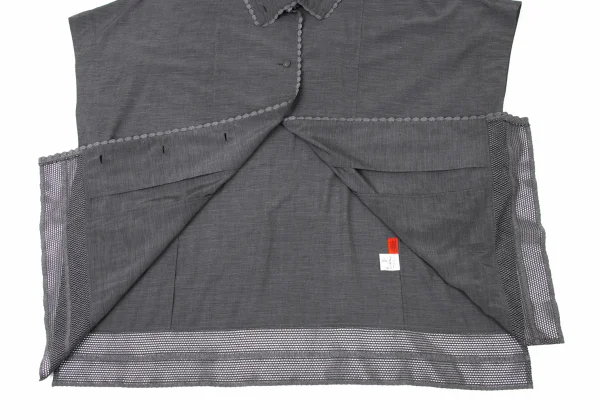 ISSEY MIYAKE HaaT Rayon Blend Knit Trim Cape K-174089_013