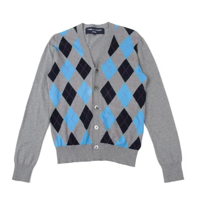 COMME des GARCONS HOMME Argyle Cotton Knit Cardigan