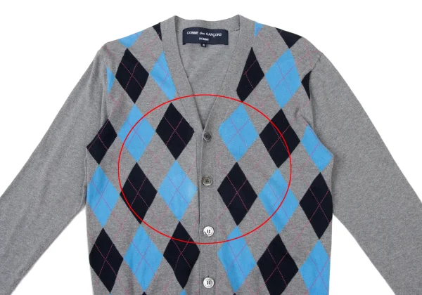 COMME des GARCONS HOMME Argyle Cotton Knit Cardigan K-174090_002