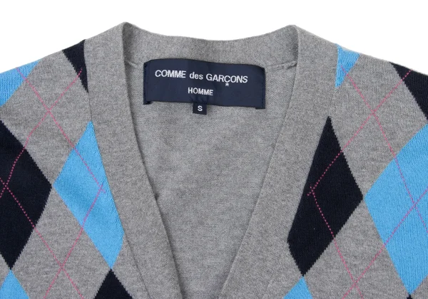 COMME des GARCONS HOMME Argyle Cotton Knit Cardigan K-174090_005