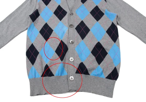 COMME des GARCONS HOMME Argyle Cotton Knit Cardigan K-174090_009