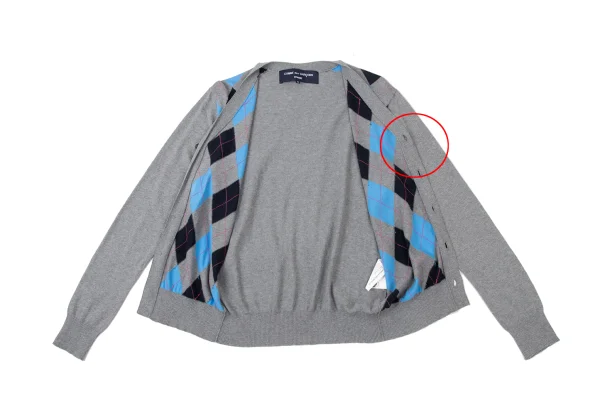 COMME des GARCONS HOMME Argyle Cotton Knit Cardigan K-174090_013