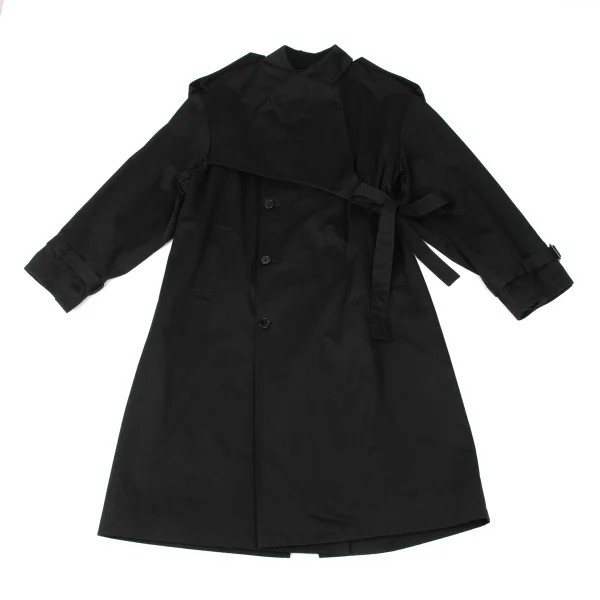 KEISUKE YOSHIDA Cotton Wrap Trench Coat Black Free K-174092_001