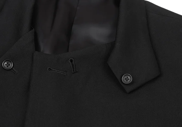 Yohji Yamamoto POUR HOMME Wool Gabardine Design Collar Long Jacket K-174095_004