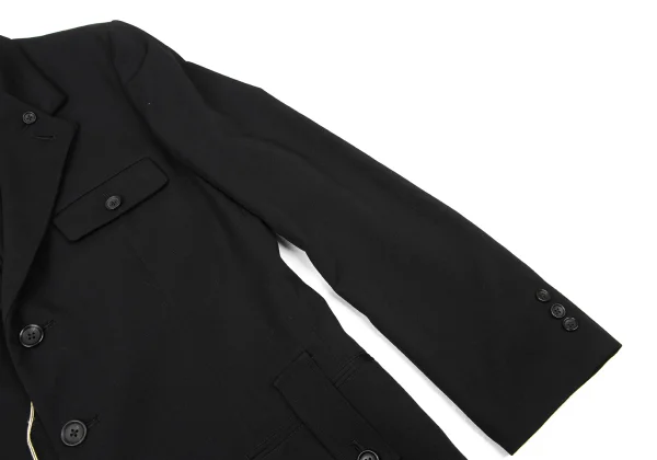 Yohji Yamamoto POUR HOMME Wool Gabardine Design Collar Long Jacket K-174095_007