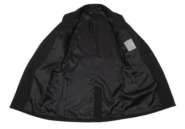 Yohji Yamamoto POUR HOMME Wool Gabardine Design Collar Long Jacket K-174095_012