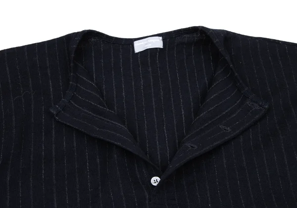 COMME des GARCONS HOMME Wool Striped Henry Neck Knit Top K-174105_005