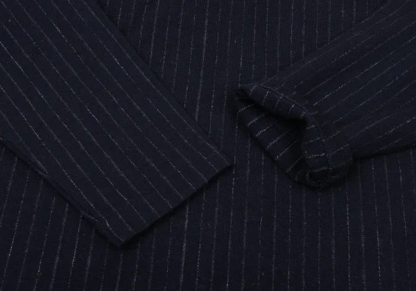 COMME des GARCONS HOMME Wool Striped Henry Neck Knit Top K-174105_007