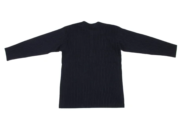 COMME des GARCONS HOMME Wool Striped Henry Neck Knit Top K-174105_011