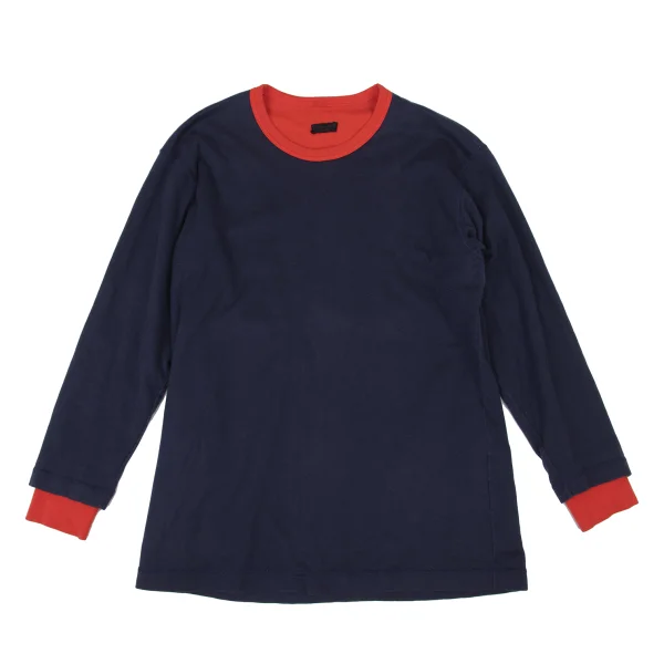 COMME des GARCONS HOMME Bicolor Reversible Layered T Shirt Navy,Red S-M K-174106_001