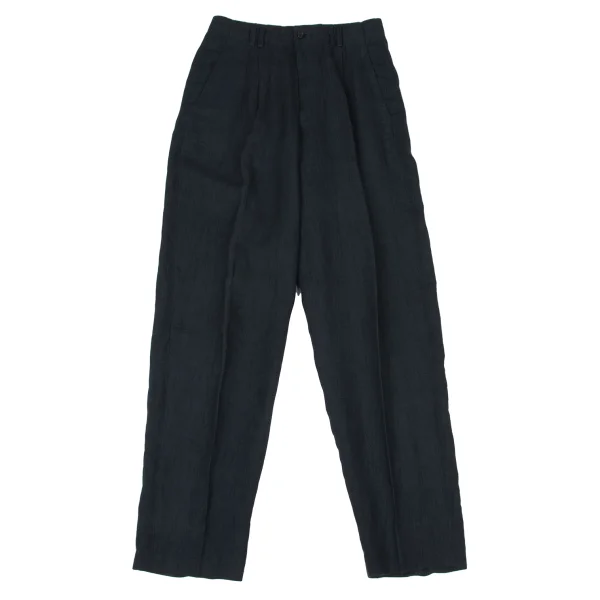 COMME des GARCONS HOMME Hand Dyed Linen Tuck Pants Black S K-174107_001