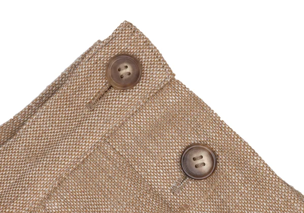 yoshie inaba Linen Blend Side Button Pleated Skirt K-174115_005