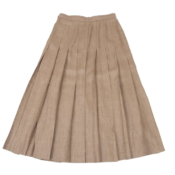 yoshie inaba Linen Blend Side Button Pleated Skirt K-174115_007