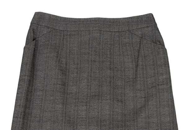 yoshie inaba Wool Paper Herringbone Skirt K-174116_003