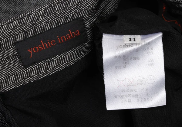 yoshie inaba Wool Paper Herringbone Skirt K-174116_010