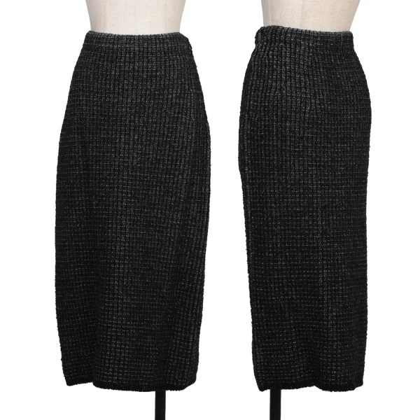 yoshie inaba Cashmere Nylon Glitter Knit Skirt Black 11 K-174122_001