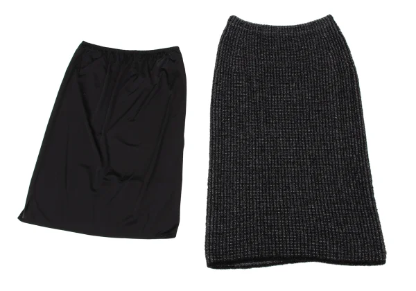 yoshie inaba Cashmere Nylon Glitter Knit Skirt K-174122_007