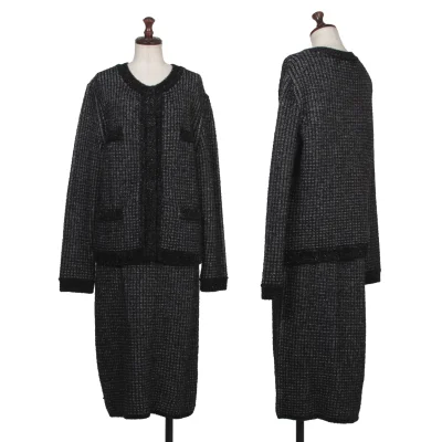 yoshie inaba Cashmere Nylon Glitter Knit Cardigan & Skirt