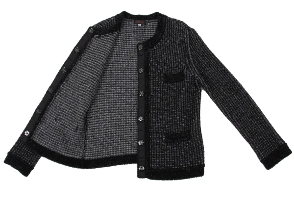 yoshie inaba Cashmere Nylon Glitter Knit Cardigan & Skirt K-174123_007