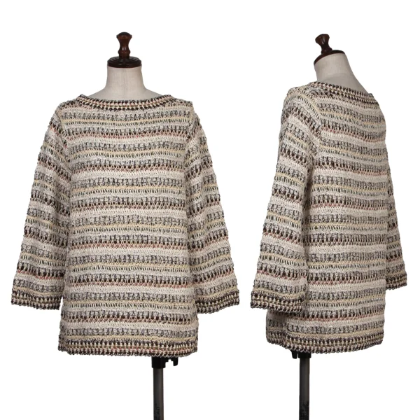 yoshie inaba Low-gauge Mix Knit Top Ivory 9 K-174124_001