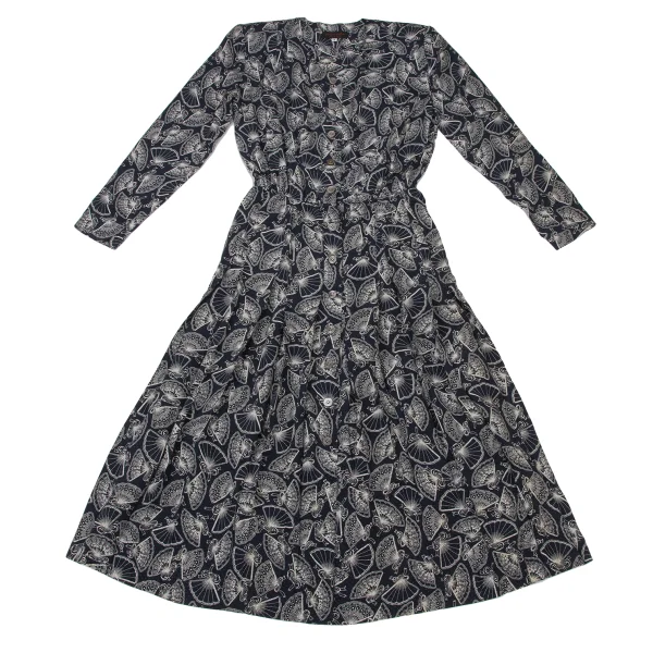 yoshie inaba Folding Fan Printed Silk Dress K-174128_002
