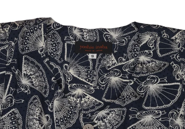 yoshie inaba Folding Fan Printed Silk Dress K-174128_004