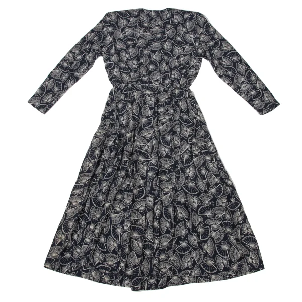 yoshie inaba Folding Fan Printed Silk Dress K-174128_010