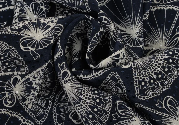 yoshie inaba Folding Fan Printed Silk Dress K-174128_012