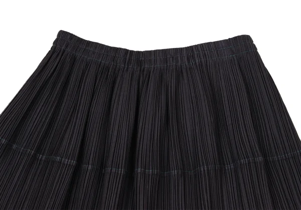 ISSEY MIYAKE Hem Cutting Mesh Switching Pleated Skirt K-174131_003