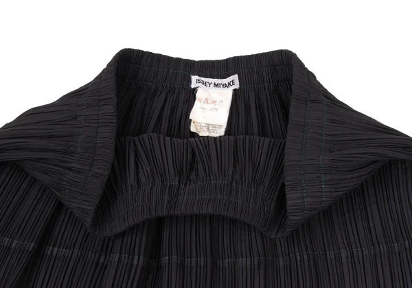 ISSEY MIYAKE Hem Cutting Mesh Switching Pleated Skirt K-174131_004