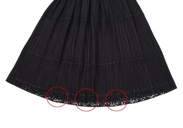 ISSEY MIYAKE Hem Cutting Mesh Switching Pleated Skirt K-174131_005