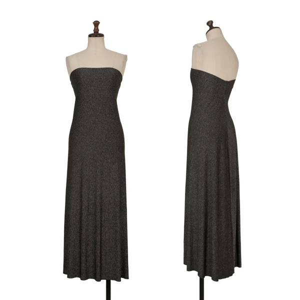 ISSEY MIYAKE FETE Rayon Poly Melange Stretch Tube Top Grey 2 K-174132_001