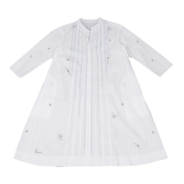 ISSEY MIYAKE HaaT Zigzag Embroidery Cord Neck Skipper Dress K-174143_002