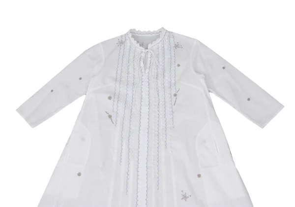 ISSEY MIYAKE HaaT Zigzag Embroidery Cord Neck Skipper Dress K-174143_003