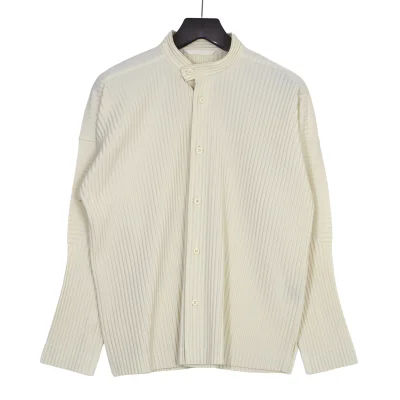 HOMME PLISSE ISSEY MIYAKE Pleated Band Collar Shirt
