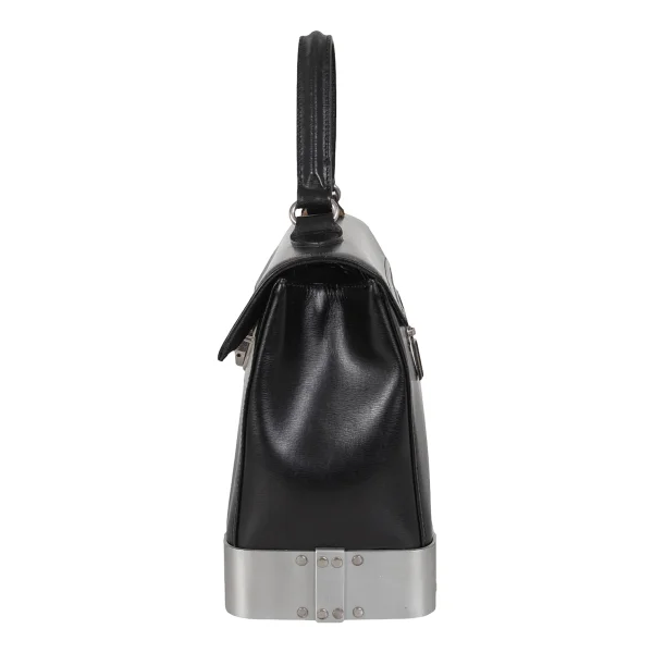 Jean Paul GAULTIER Metal Plate Leather Hand Bag K-174154_003