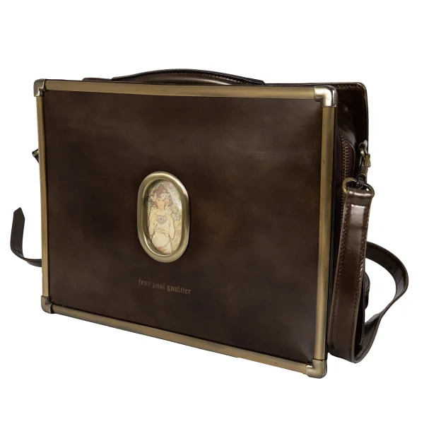 Jean Paul GAULTIER Ruby Eye Metal Frame 2way Bag Brown  K-174155_001