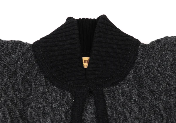 ISSEY MIYAKE Wool Blend Wave Weave Buttonless Dolman Knit Jacket K-174160_004