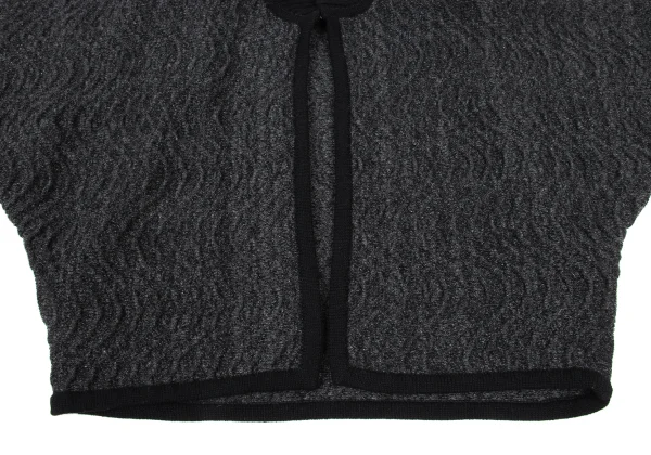 ISSEY MIYAKE Wool Blend Wave Weave Buttonless Dolman Knit Jacket K-174160_007