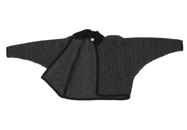 ISSEY MIYAKE Wool Blend Wave Weave Buttonless Dolman Knit Jacket K-174160_008