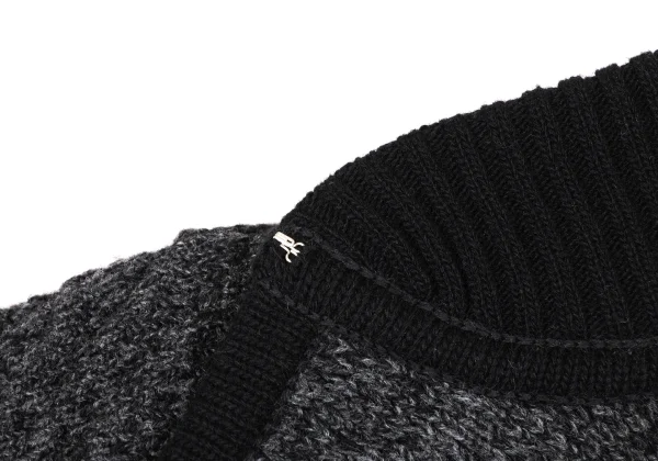 ISSEY MIYAKE Wool Blend Wave Weave Buttonless Dolman Knit Jacket K-174160_009