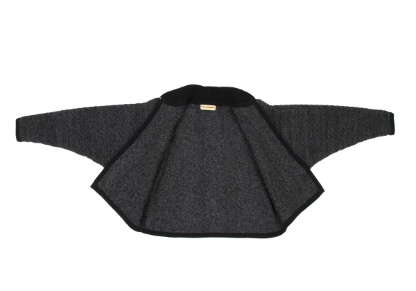 ISSEY MIYAKE Wool Blend Wave Weave Buttonless Dolman Knit Jacket K-174160_010