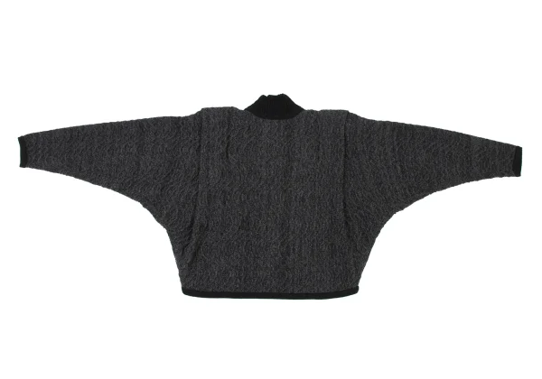 ISSEY MIYAKE Wool Blend Wave Weave Buttonless Dolman Knit Jacket K-174160_011