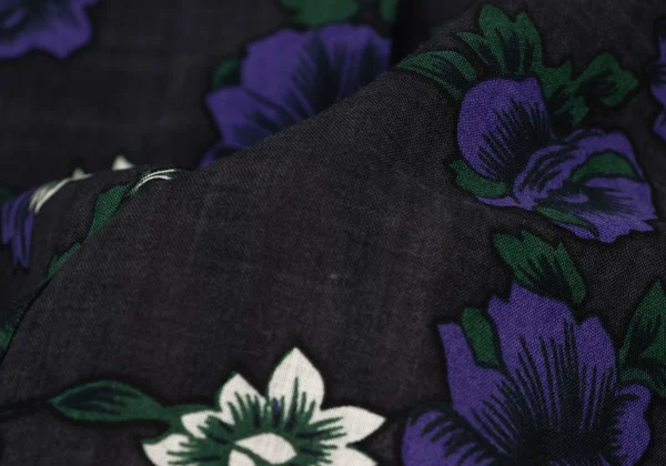 ISSEY MIYAKE PERMANENTE Wool Floral Print Open-collar Shirt K-174170_014