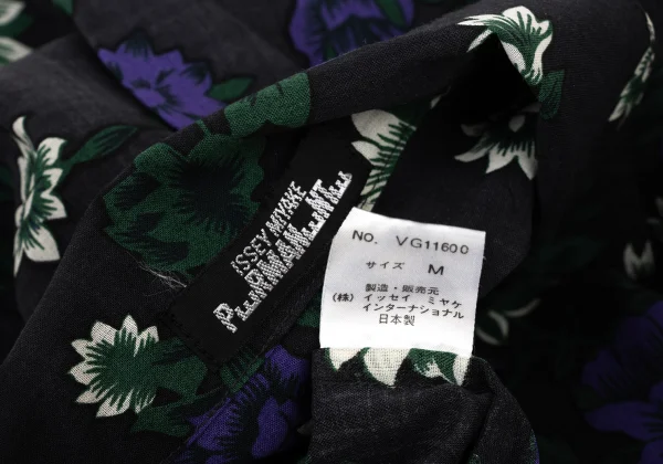 ISSEY MIYAKE PERMANENTE Wool Floral Print Open-collar Shirt K-174170_016