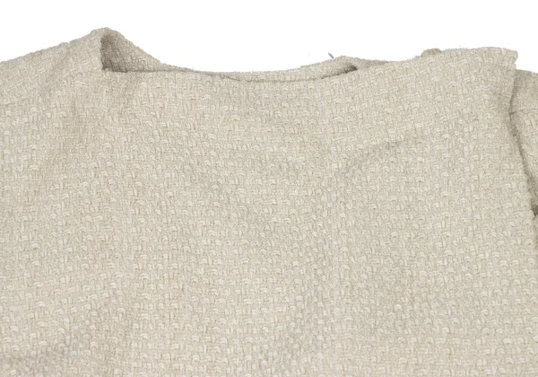 ISSEY MIYAKE PERMANENTE Silk Blend Design Weave Collarless Wrap Jacket K-174171_004