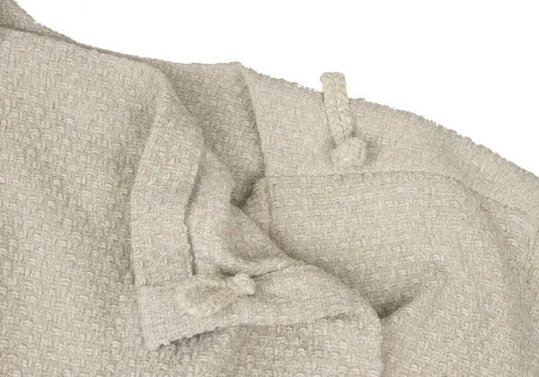 ISSEY MIYAKE PERMANENTE Silk Blend Design Weave Collarless Wrap Jacket K-174171_005