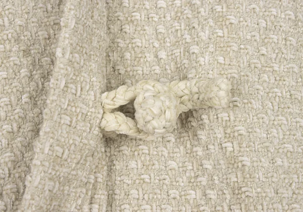 ISSEY MIYAKE PERMANENTE Silk Blend Design Weave Collarless Wrap Jacket K-174171_010