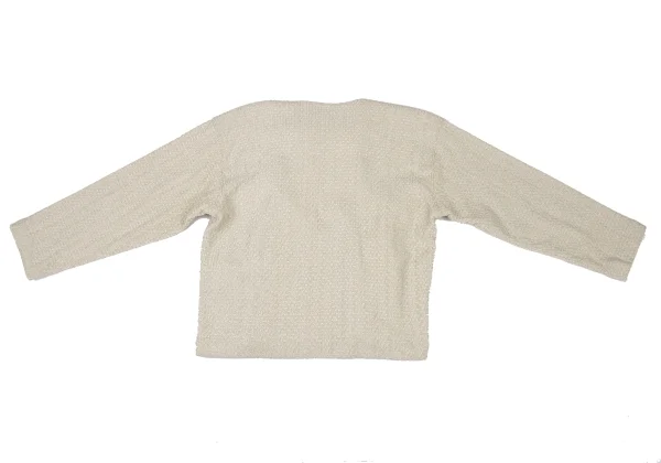 ISSEY MIYAKE PERMANENTE Silk Blend Design Weave Collarless Wrap Jacket K-174171_013